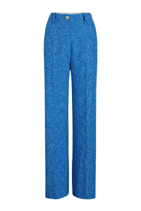 Victoria Blue / Pantalon iconique en tweed de laine éco-responsable et coton bio