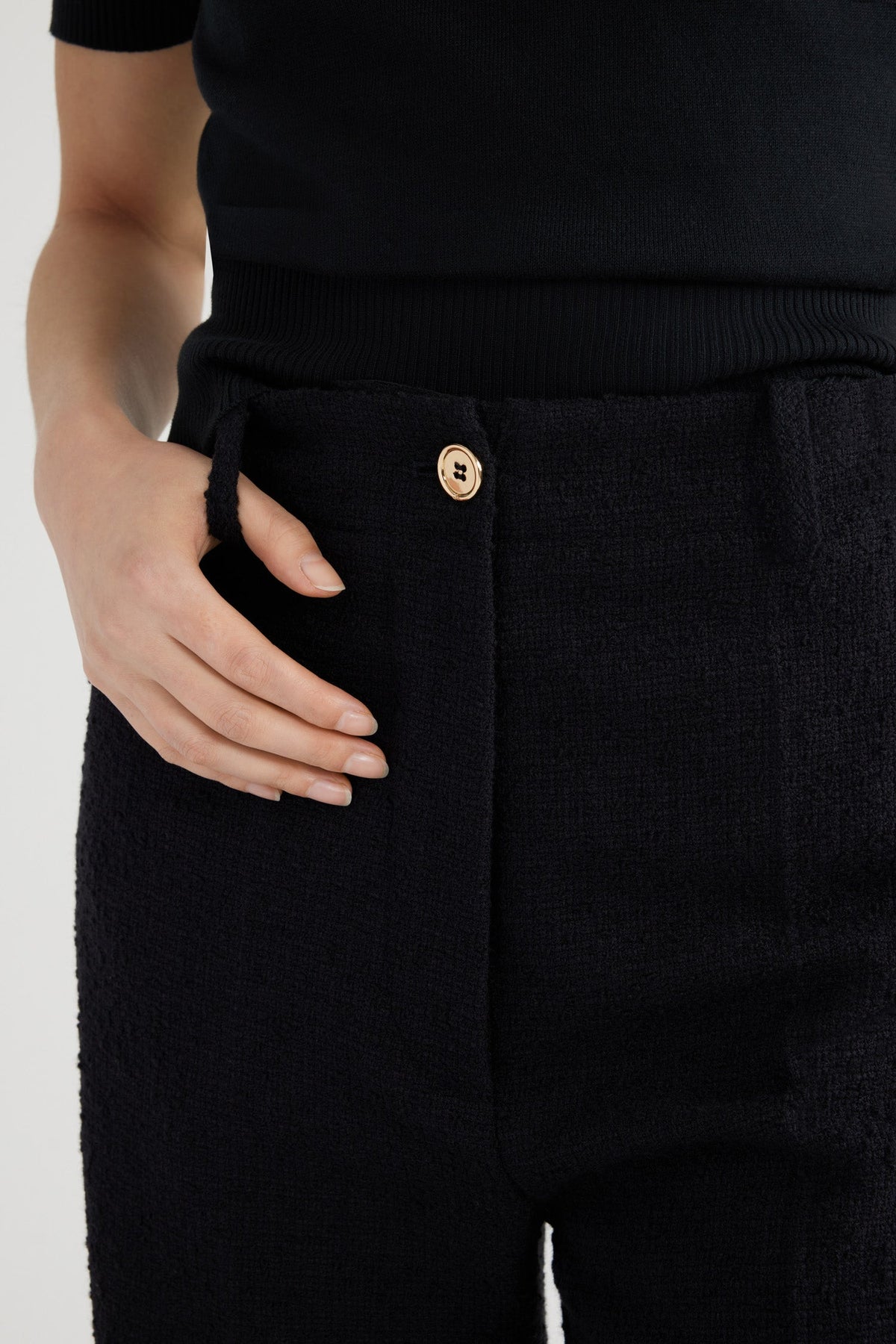 Black / Pantalon iconique en tweed de laine éco-responsable et coton bio