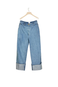 Pantalon en denim à revers - Blueberry