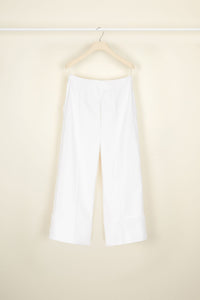 Pantalon iconique en coton à chevrons - Perle