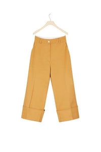 Iconic cotton herringbone trousers - Copper