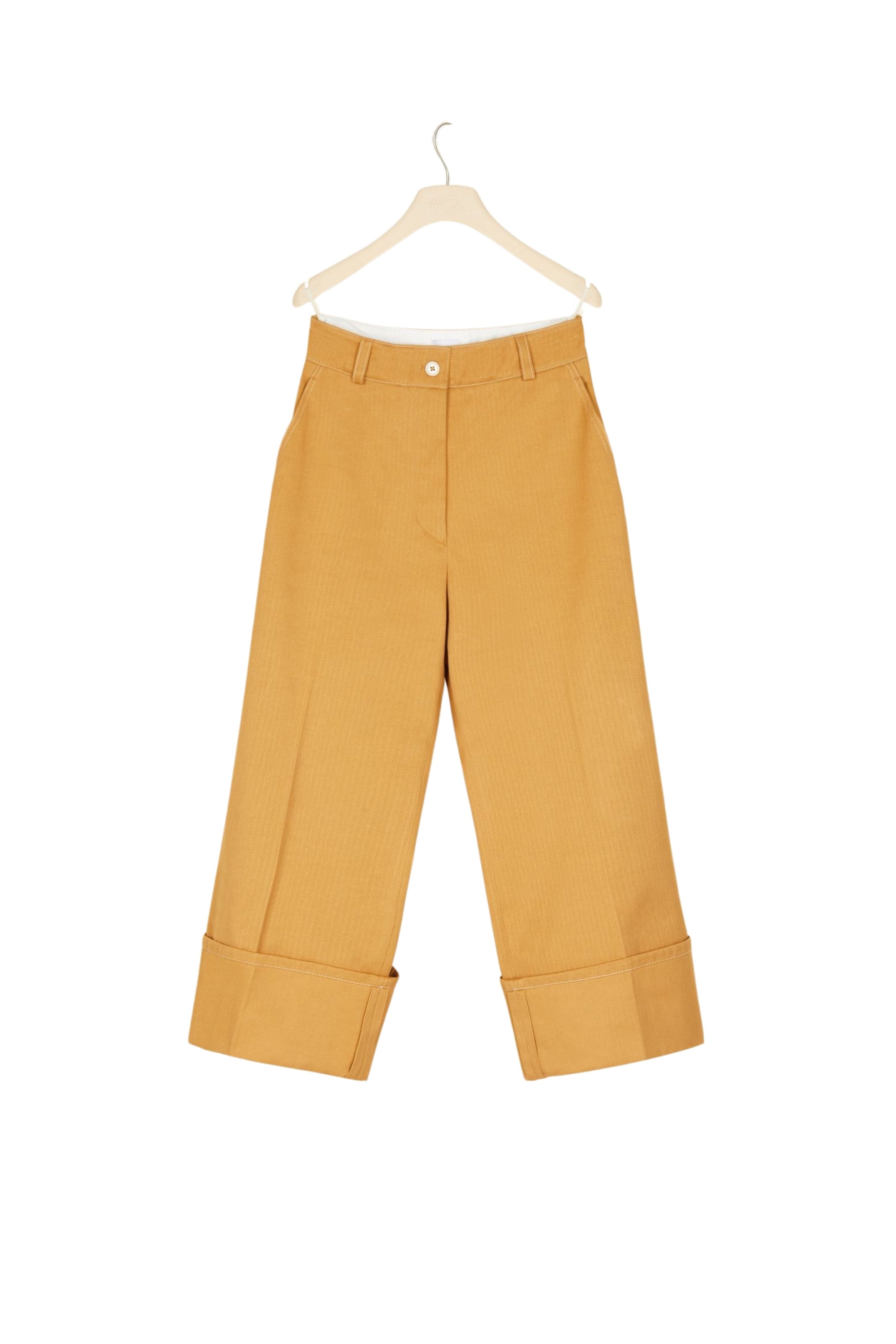 Iconic cotton herringbone trousers - Copper