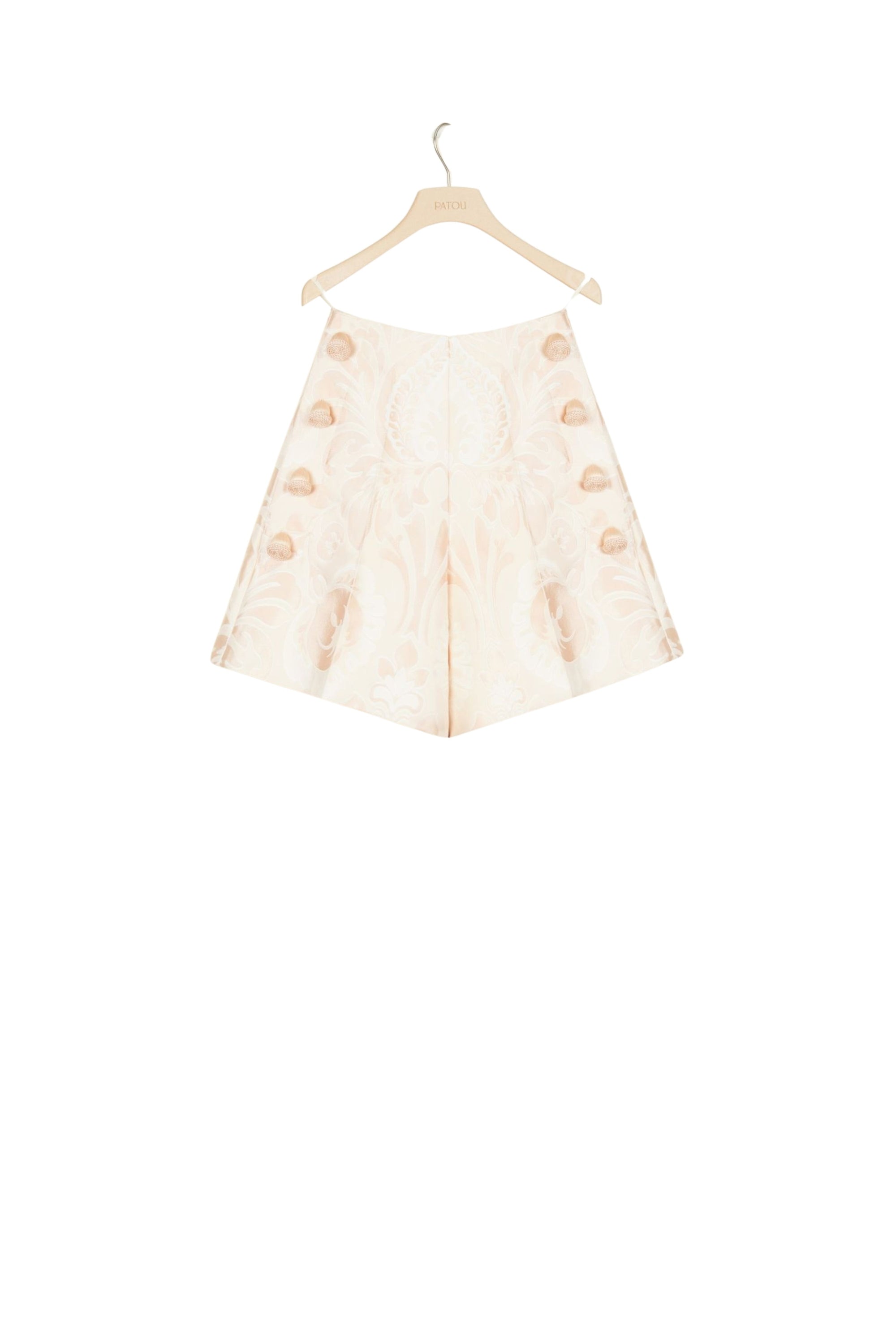 High-waisted jacquard shorts - Peach Blossom