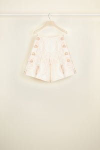 High-waisted jacquard shorts - Fleur de Pêche