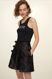 Short taille haute en jacquard - Ambre