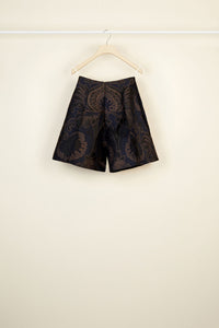 Short taille haute en jacquard - Imprimé Marine