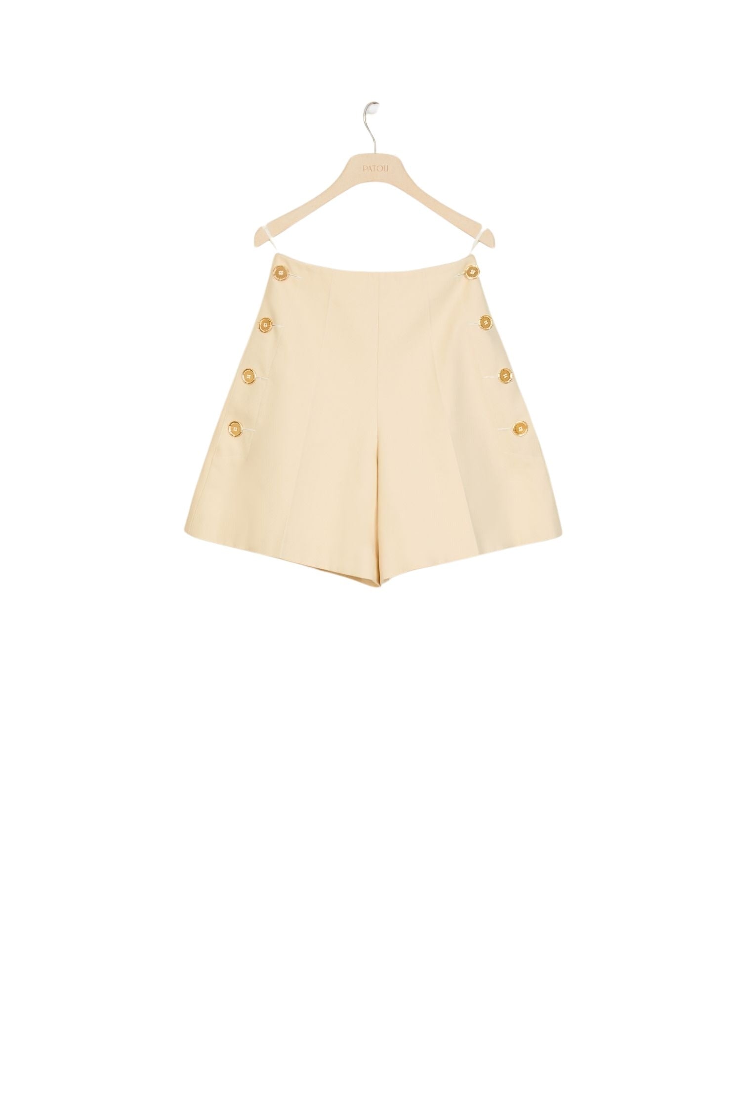 Cotton high-waisted shorts - Vanilla