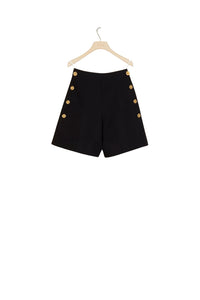 Short à taille haute - Noir
