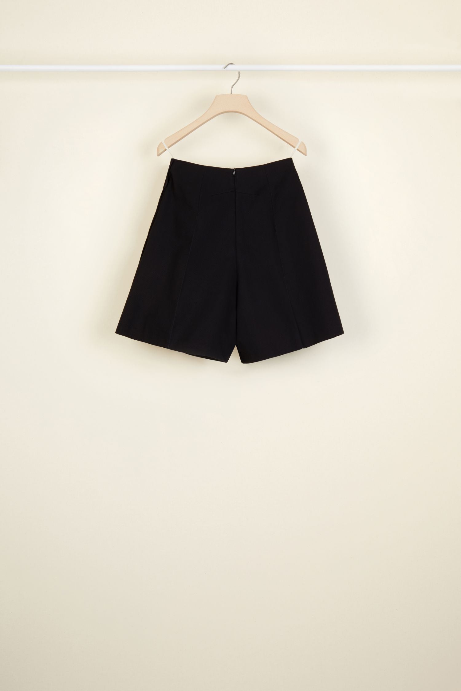 High-waisted cotton shorts - Black