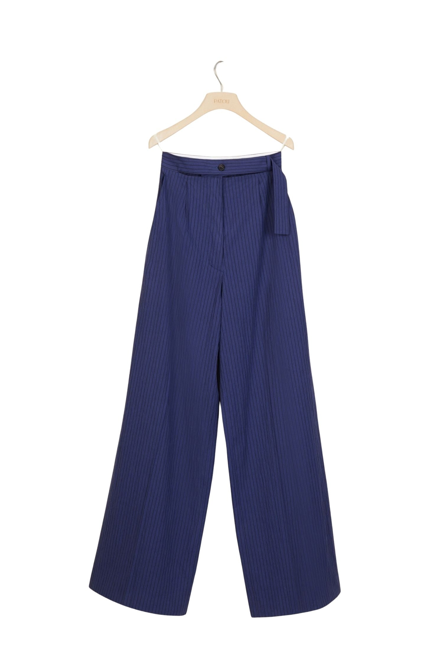 Pantalon ample en seersucker - Bleu Persan