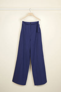 Pantalon ample en seersucker - Bleu Persan
