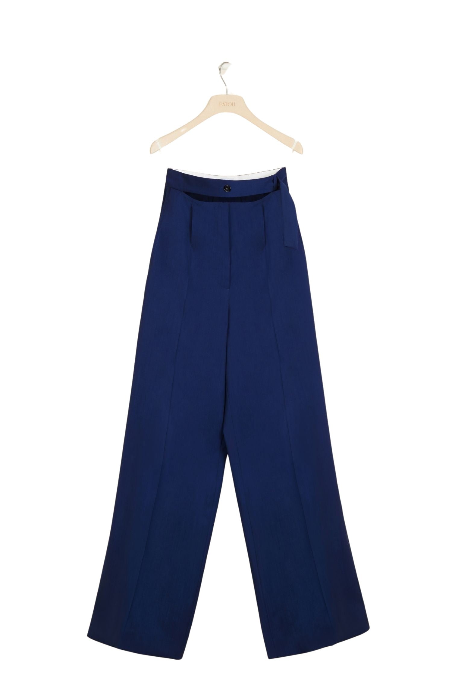 Loose summer wool trousers - Persian Blue