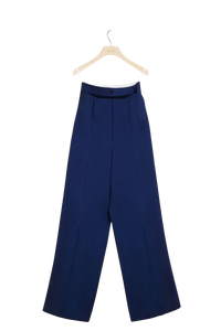 Pantalon ample en laine d'été - Bleu Persan