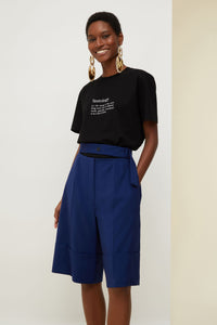 Short fluide en laine d'été - Bleu Persan