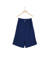 Short fluide en laine d'été - Bleu Persan