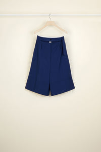 Short fluide en laine d'été - Bleu Persan