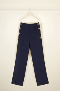 Summer wool sailor trousers - Navy Blue