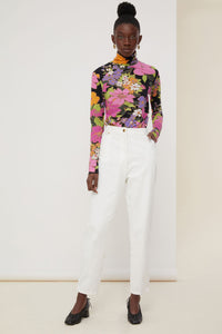 Pantalon fuselé en velours côtelé - Perle