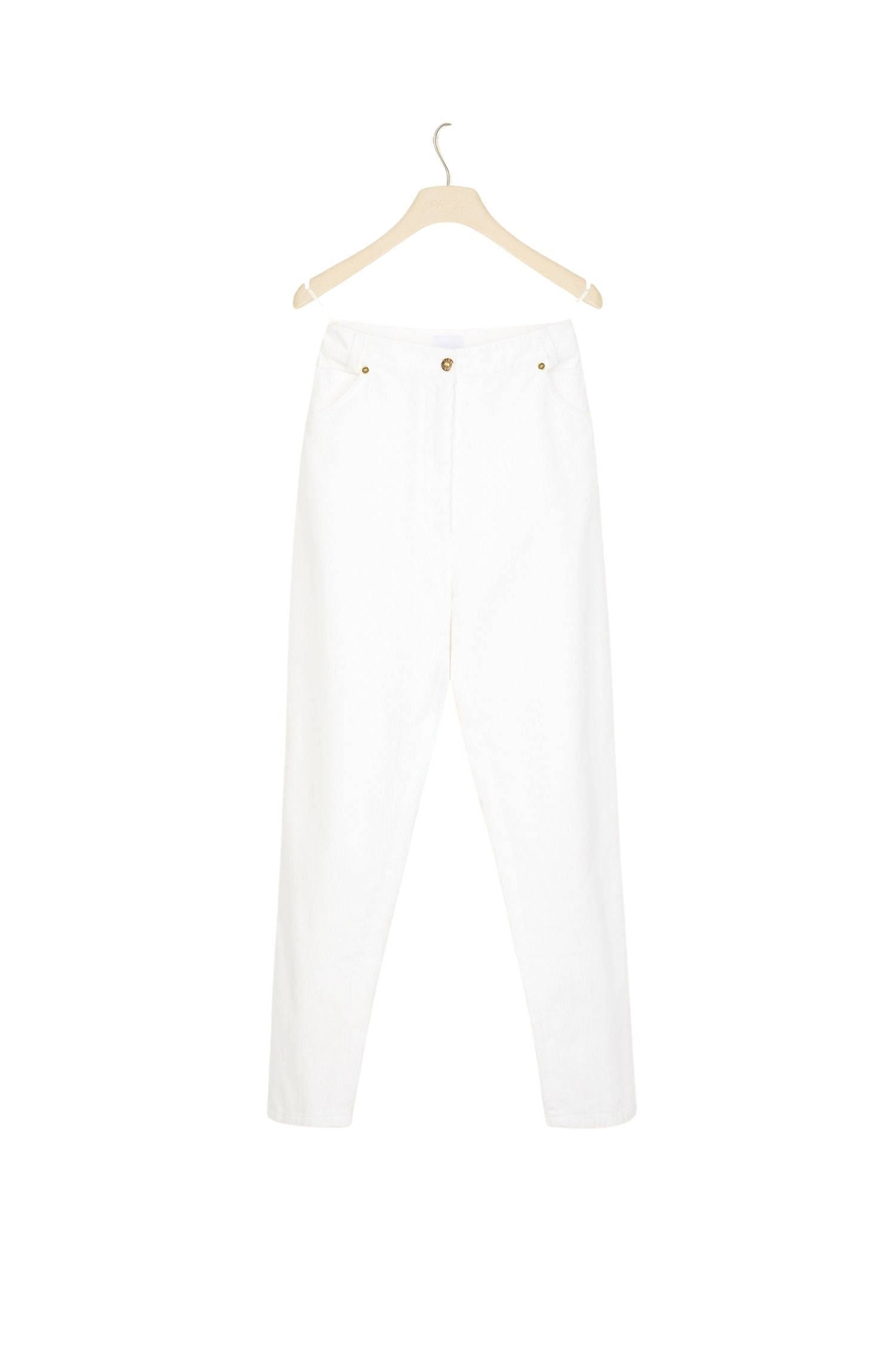 Pantalon fuselé en velours côtelé - Perle
