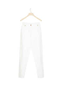 Pantalon fuselé en velours côtelé - Perle