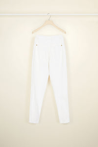 Pantalon fuselé en velours côtelé - Perle