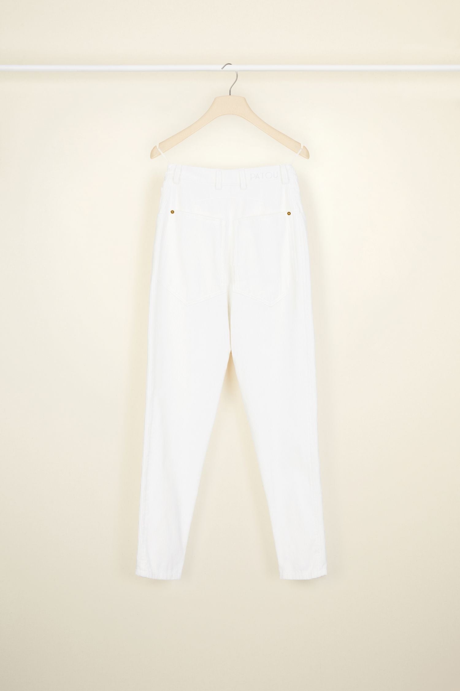 Pantalon fuselé en velours côtelé - Perle