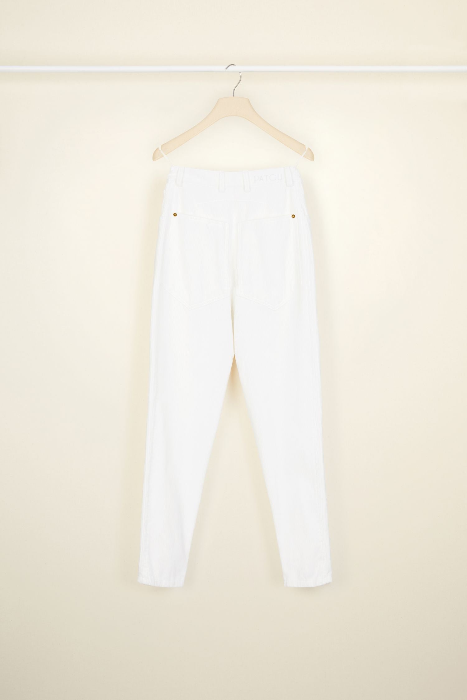 Tapered corduroy trousers - Perle