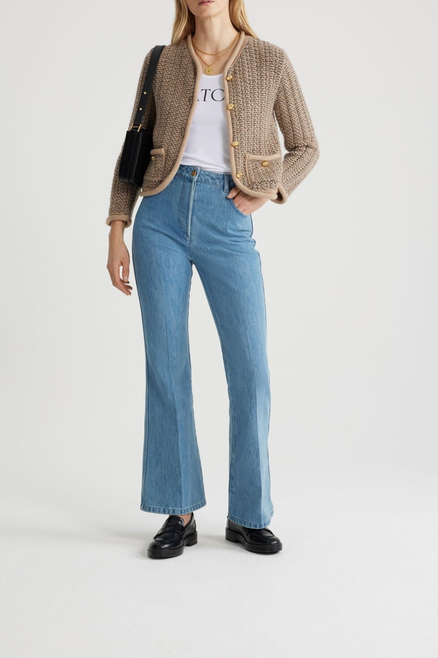 Pantalon évasé en denim bio