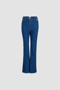 Pantalon évasé en denim bio