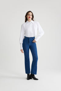 Pantalon évasé en denim bio