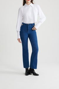 Pantalon évasé en denim bio