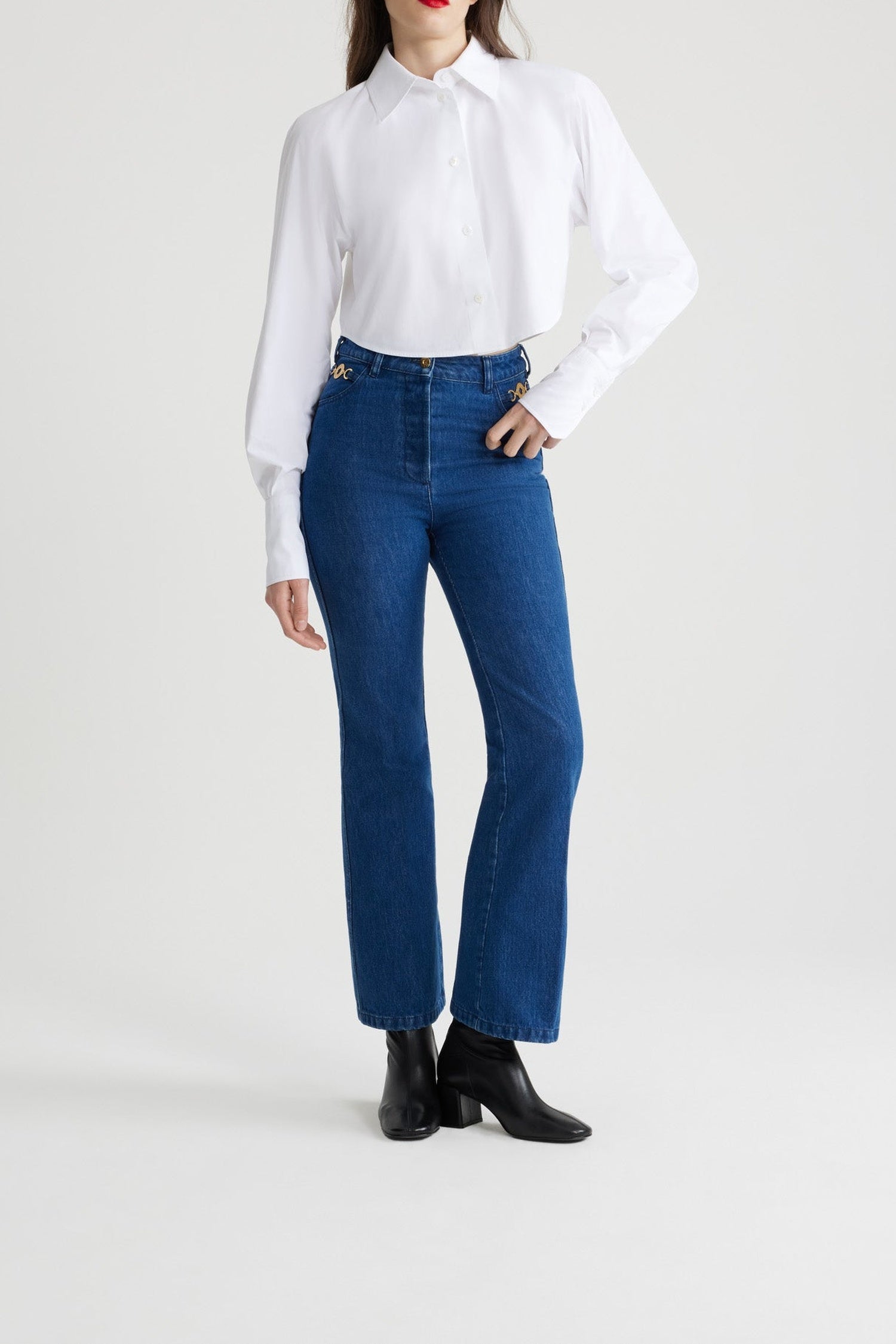 Pantalon évasé en denim bio