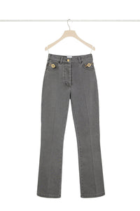 Pantalon évasé en denim bio - Gris Anthracite