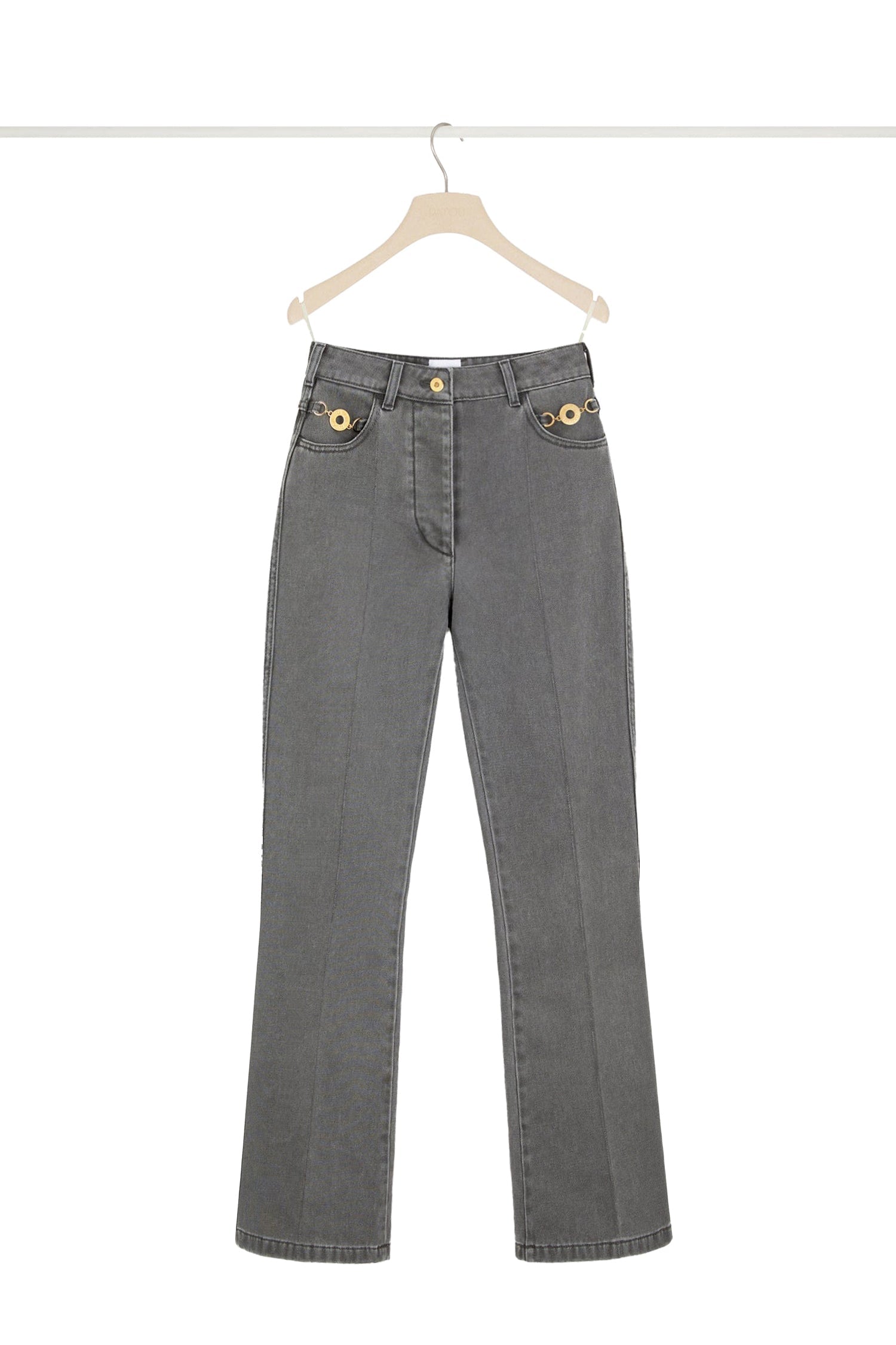 Pantalon évasé en denim bio - Gris Anthracite