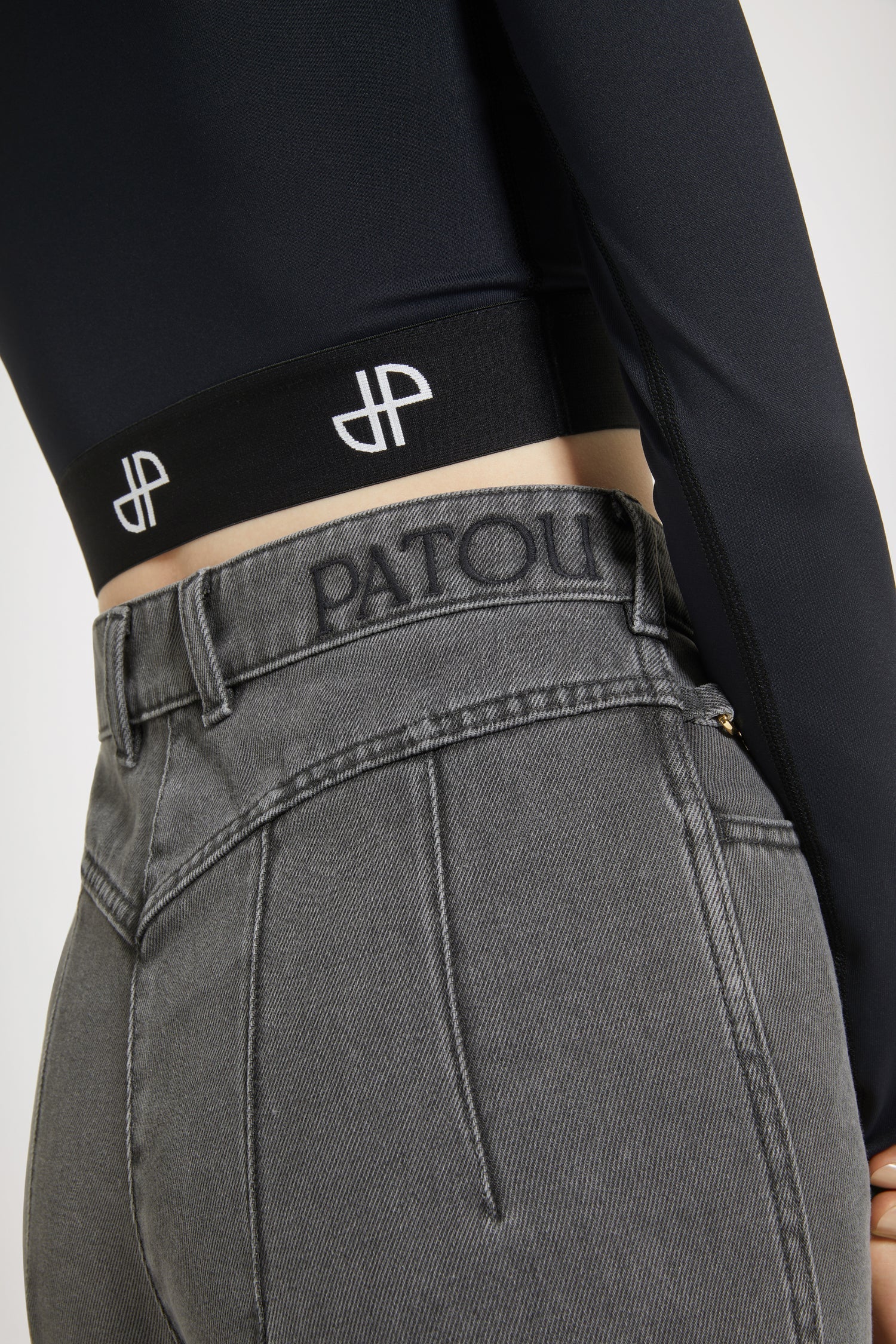 Pantalon évasé en denim bio - Gris Anthracite