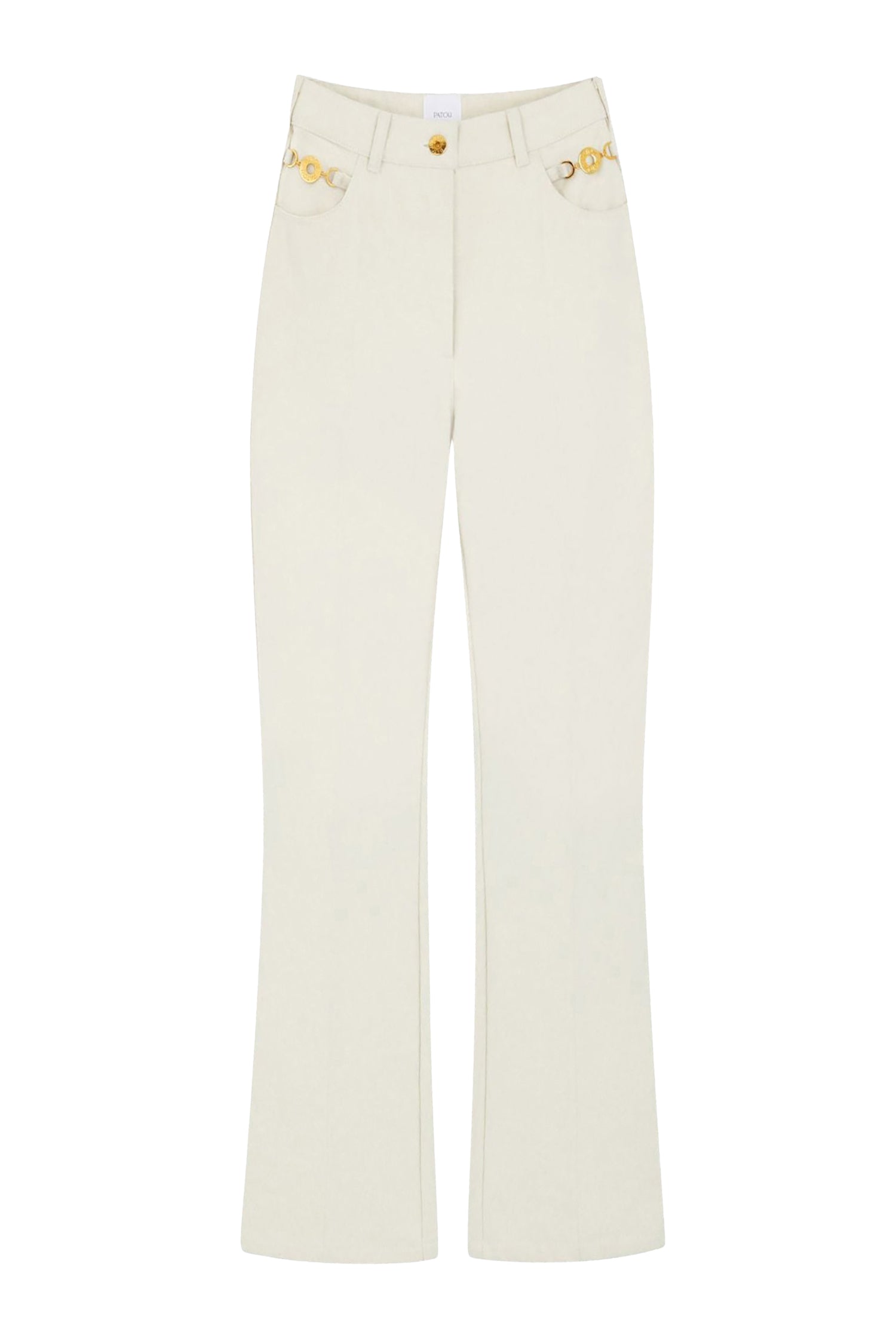 Pantalon évasé en denim - Ecru