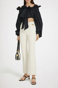 Natural / Pantalon évasé en denim de coton régénéré