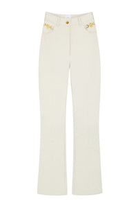 Natural / Pantalon évasé en denim de coton régénéré
