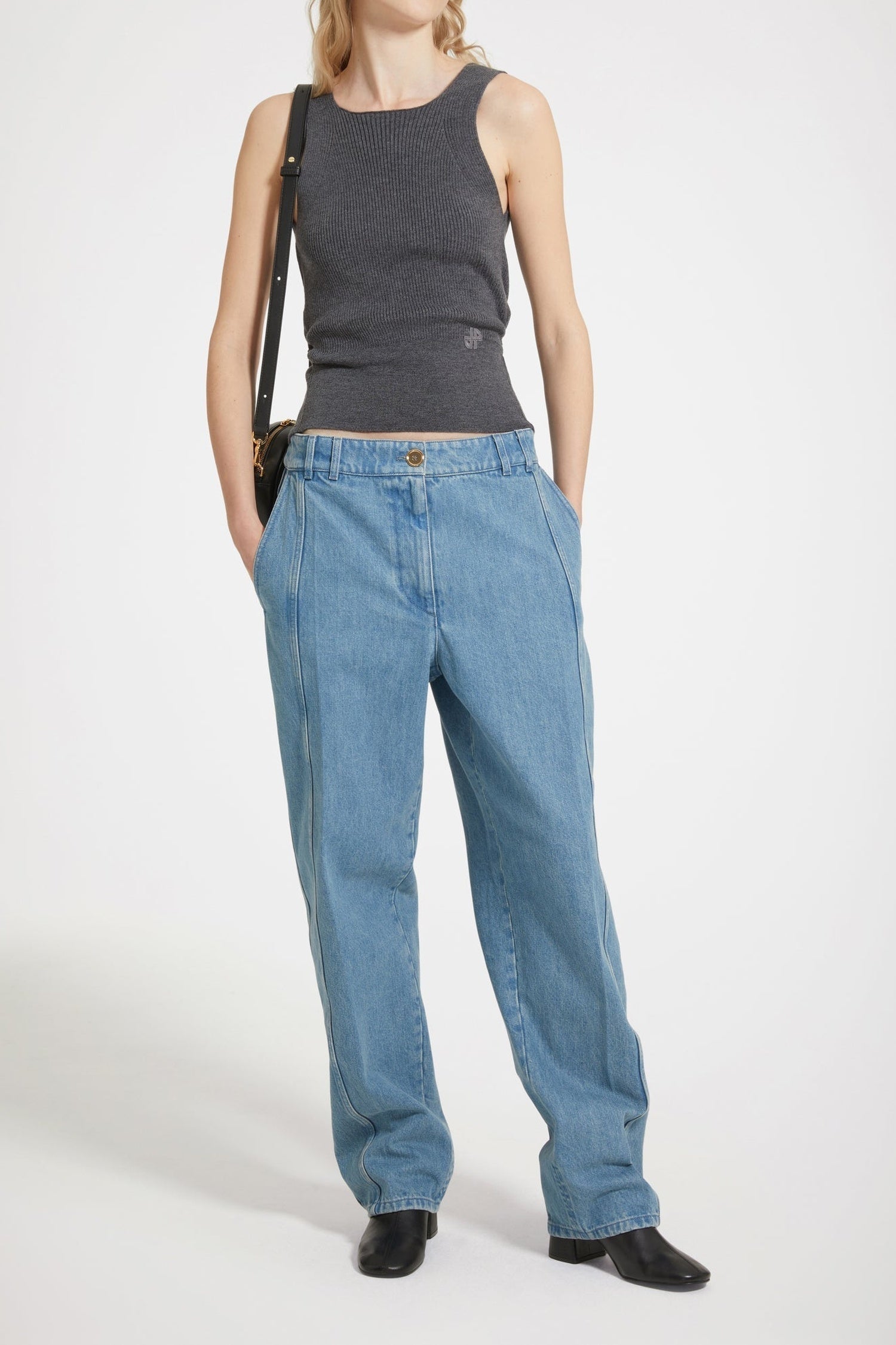 Pantalon cargo en denim bio