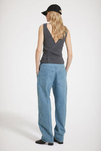Pantalon cargo en denim bio