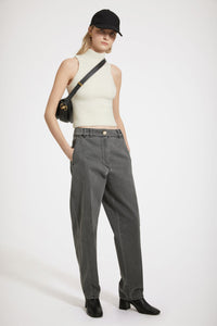 Pantalon cargo en denim bio - Gris Anthracite