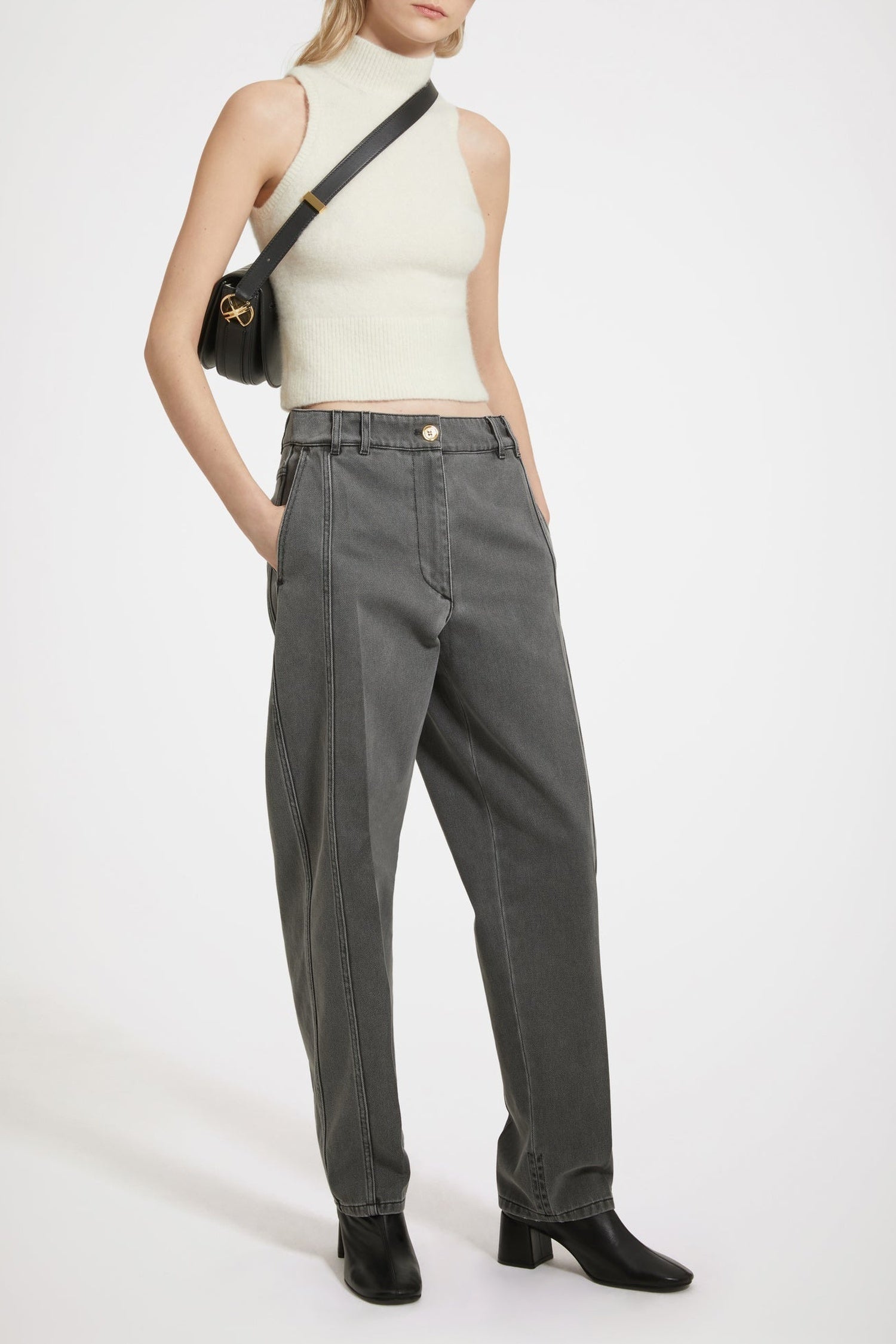 Pantalon cargo en denim bio