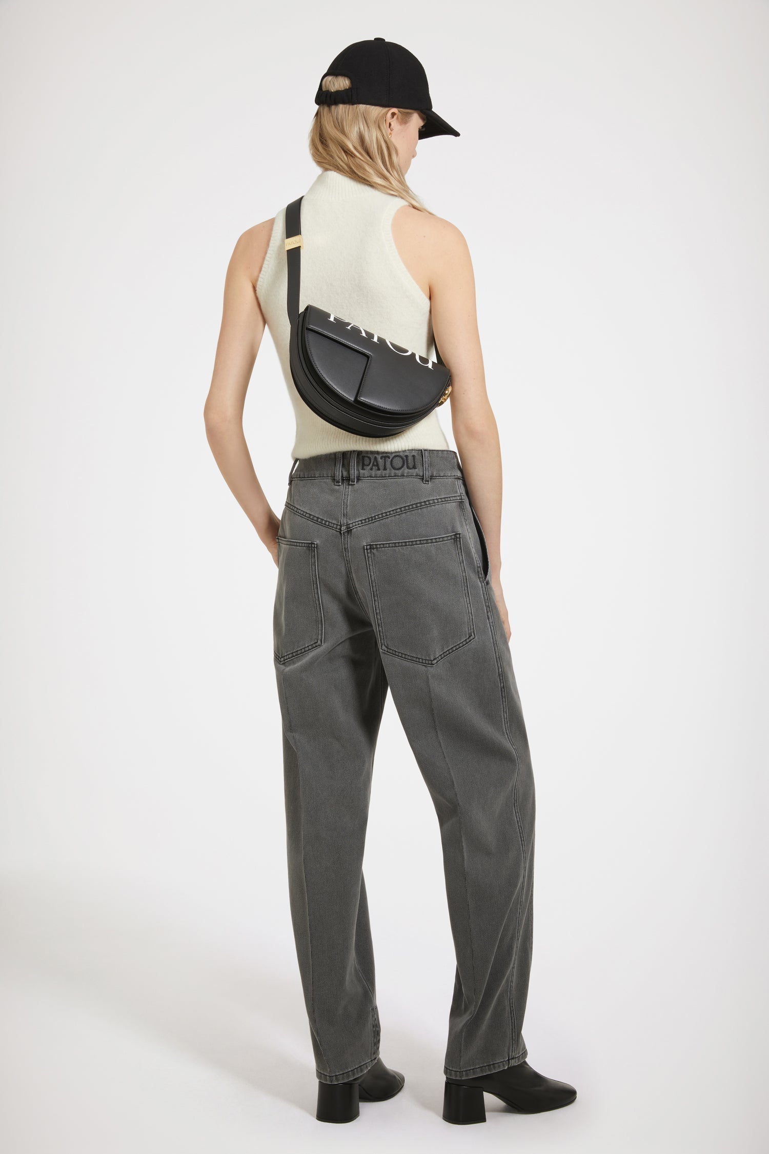 Pantalon cargo en denim bio - Gris Anthracite