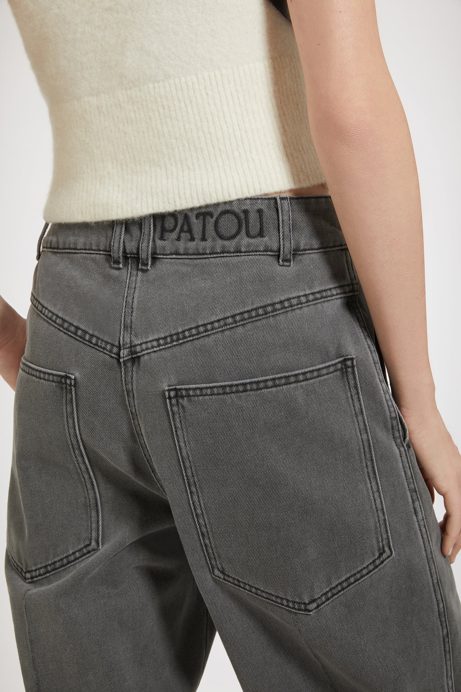 Pantalon cargo en denim bio - Gris Anthracite