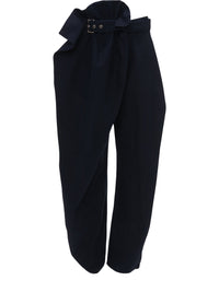 Pantalon asymétrique en laine - Navy
