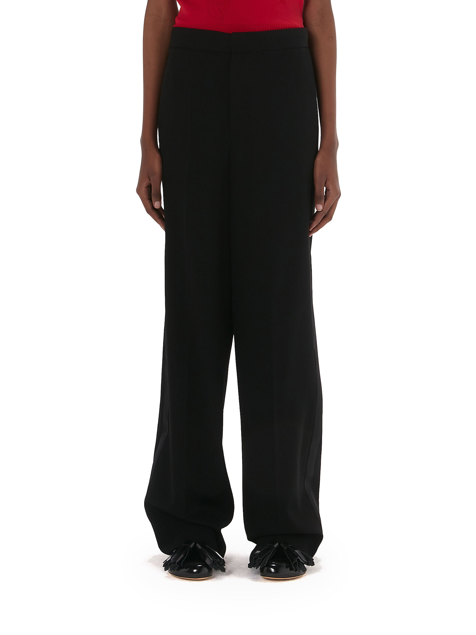 Pantalon à pinces droit en laine - Black