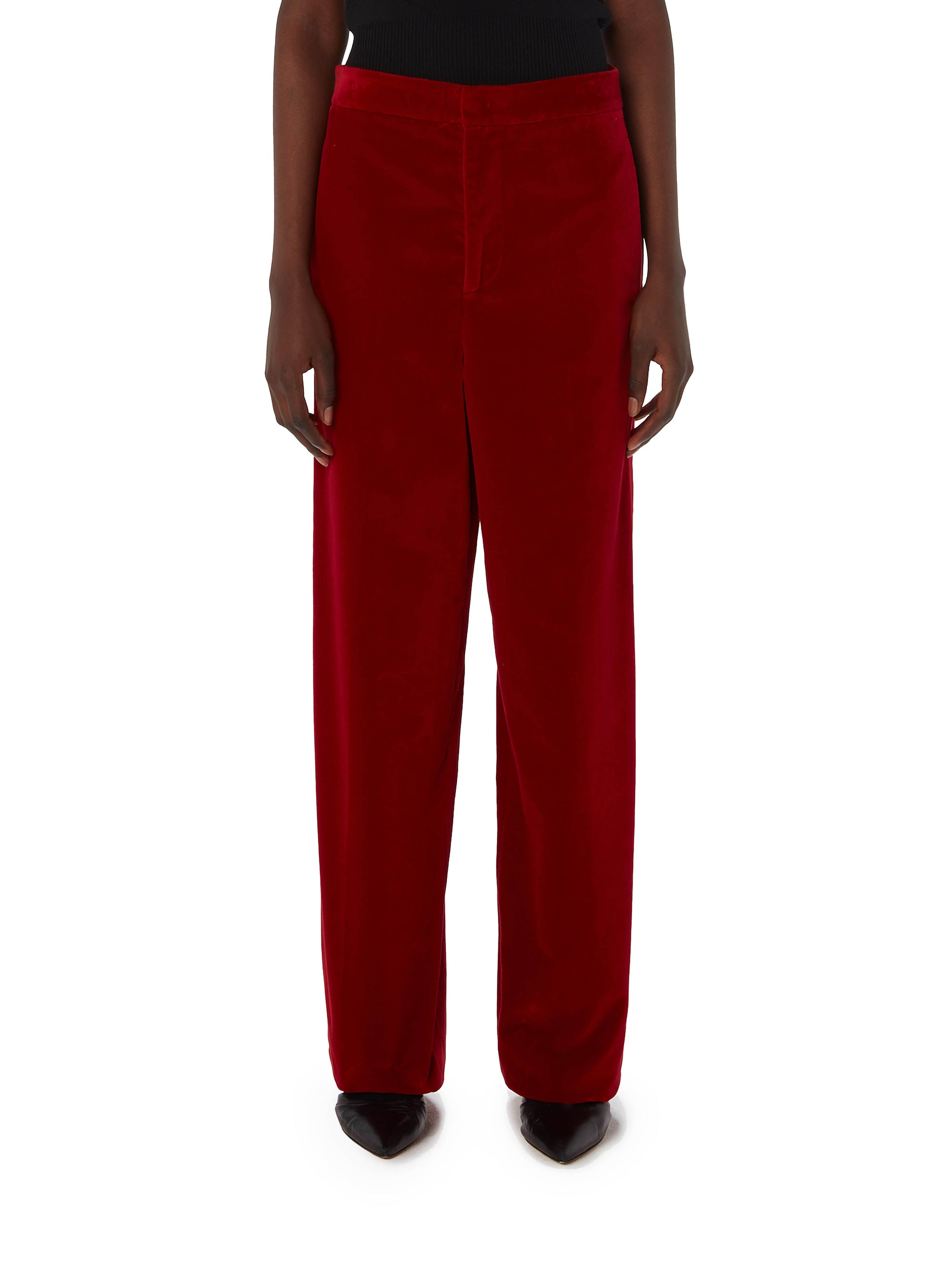 Pantalon droit en velours - Red