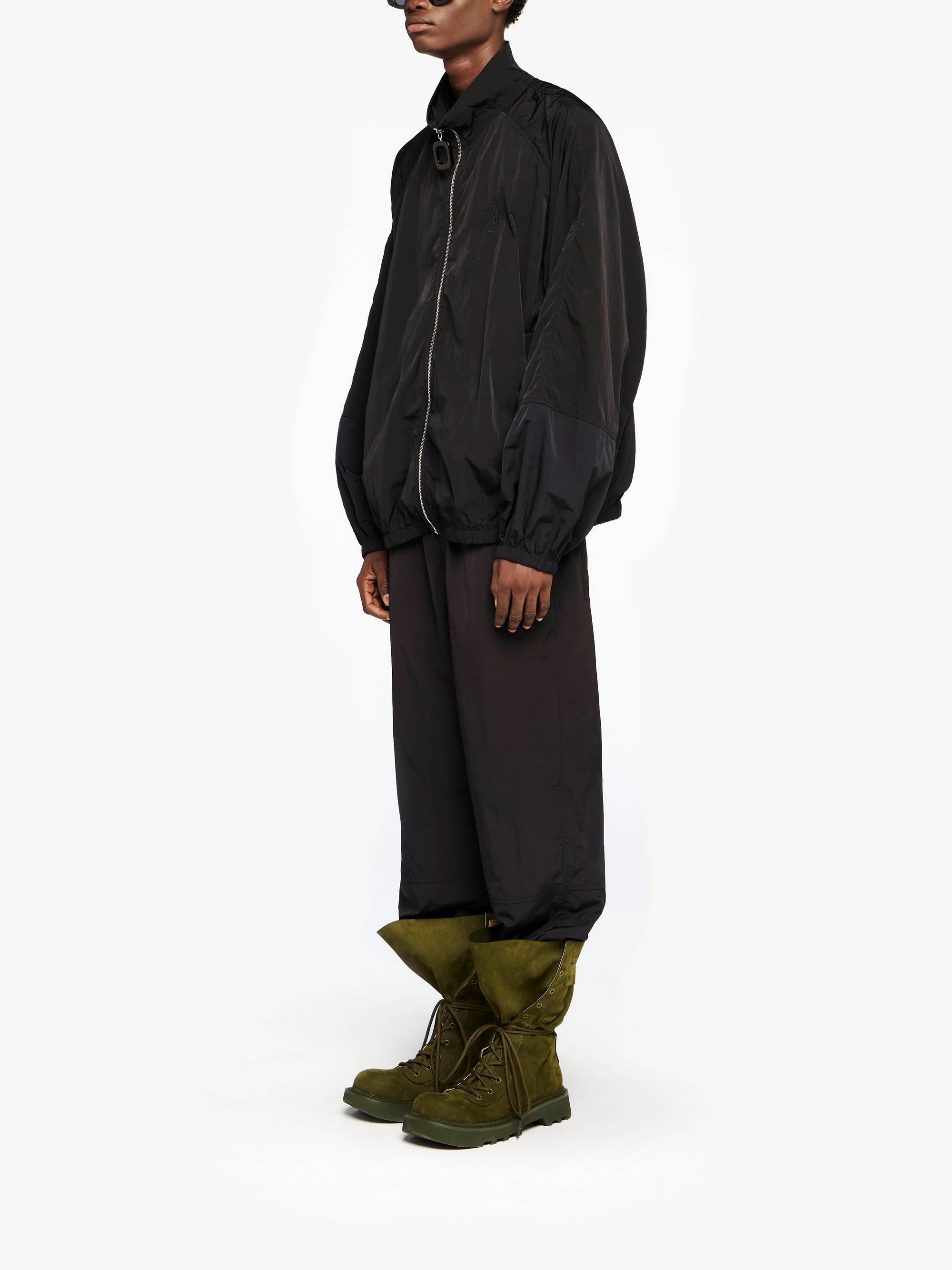 Pantalon À Taille Haute Et Jambes Larges - Black