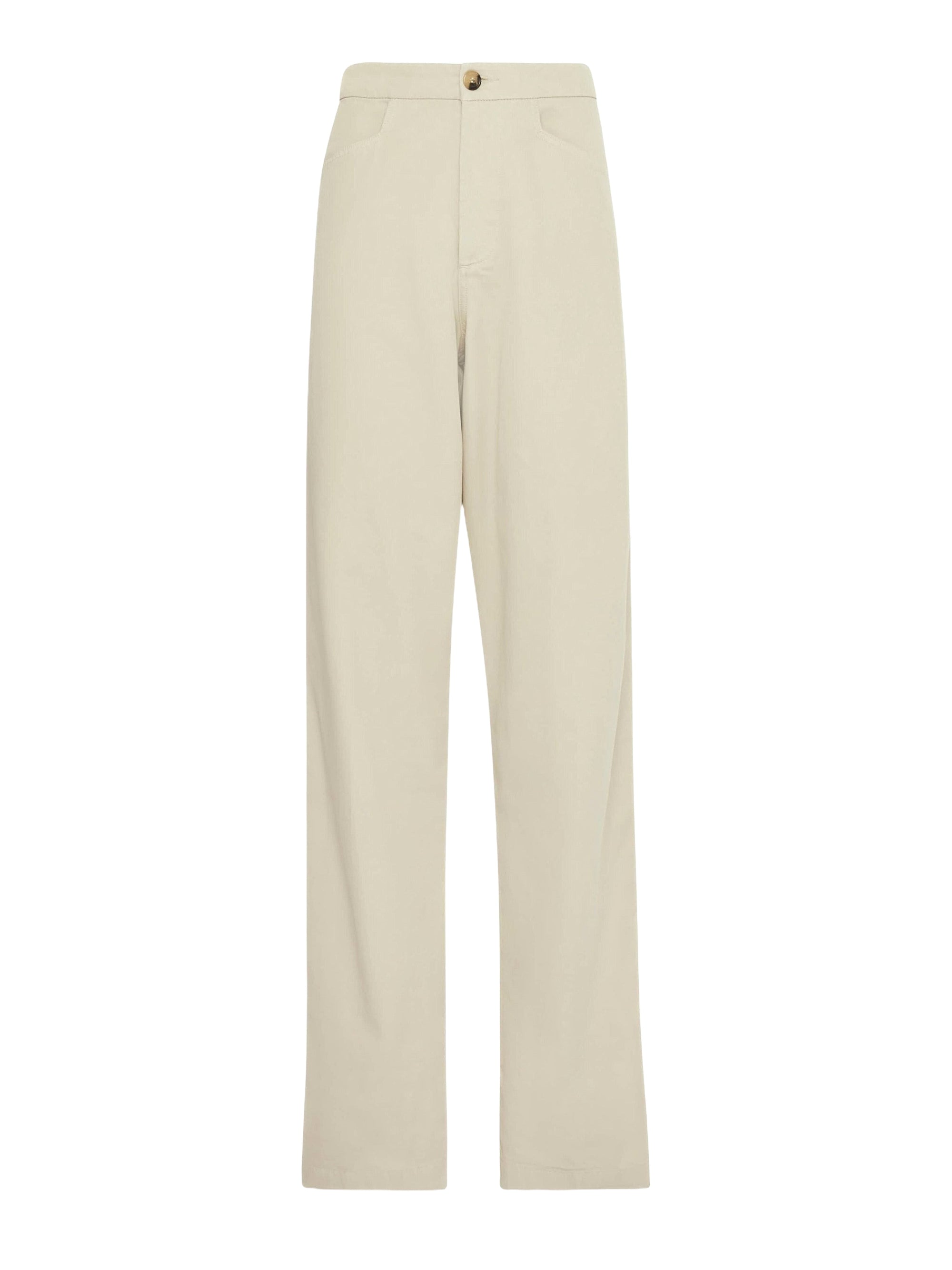 Pantalon À Jambe Droite Avec Détails De Boutons - Light Grey
