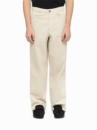 Pantalon À Jambe Droite Avec Détails De Boutons - Light Grey